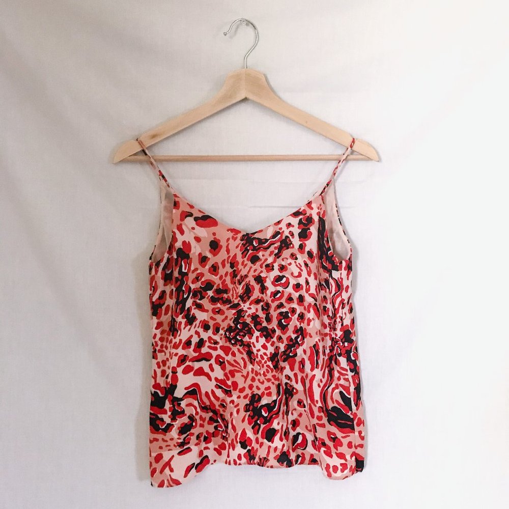 h&m // red leopard camisole blouse